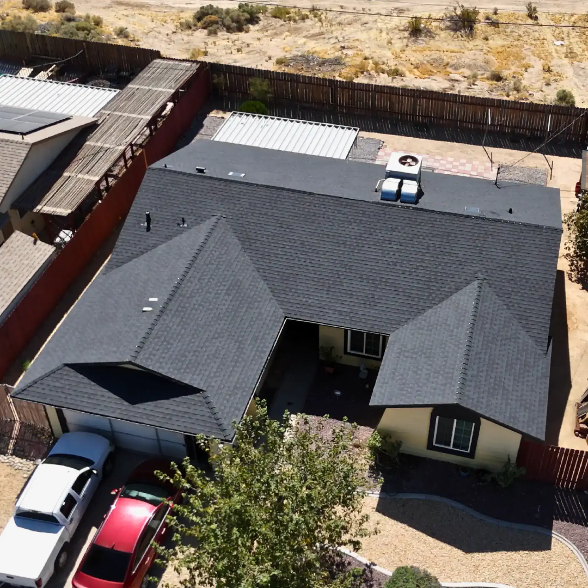 New shingles installed on residential roof