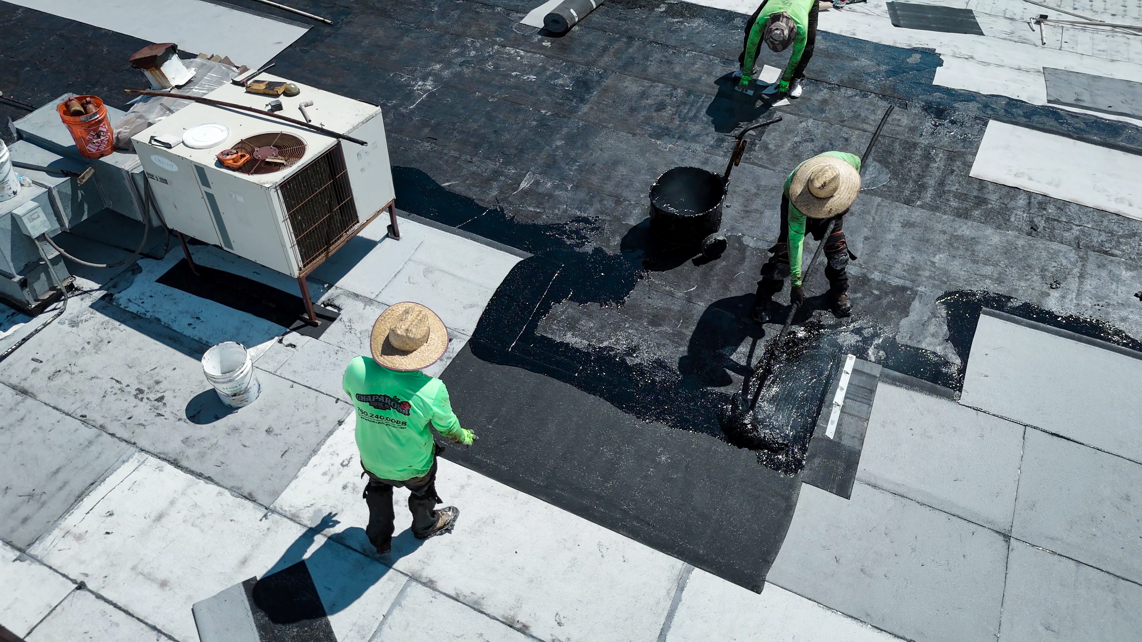 Built-up roof installation