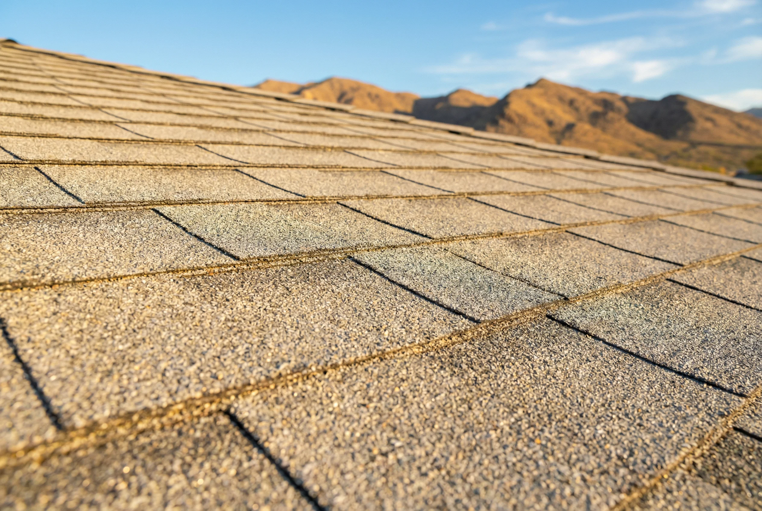 Cool roof shingles installed on a residential home