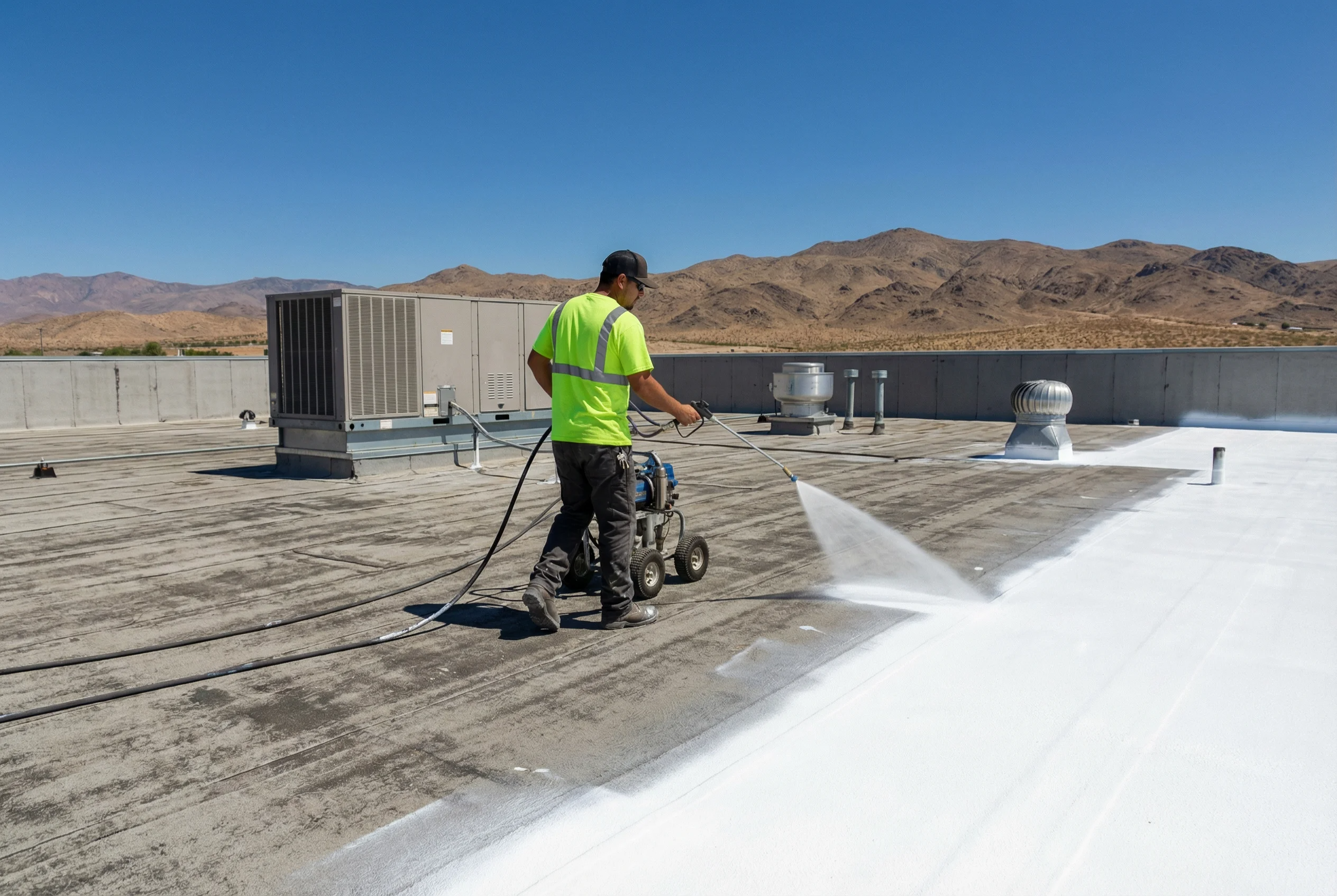 Roof coating application