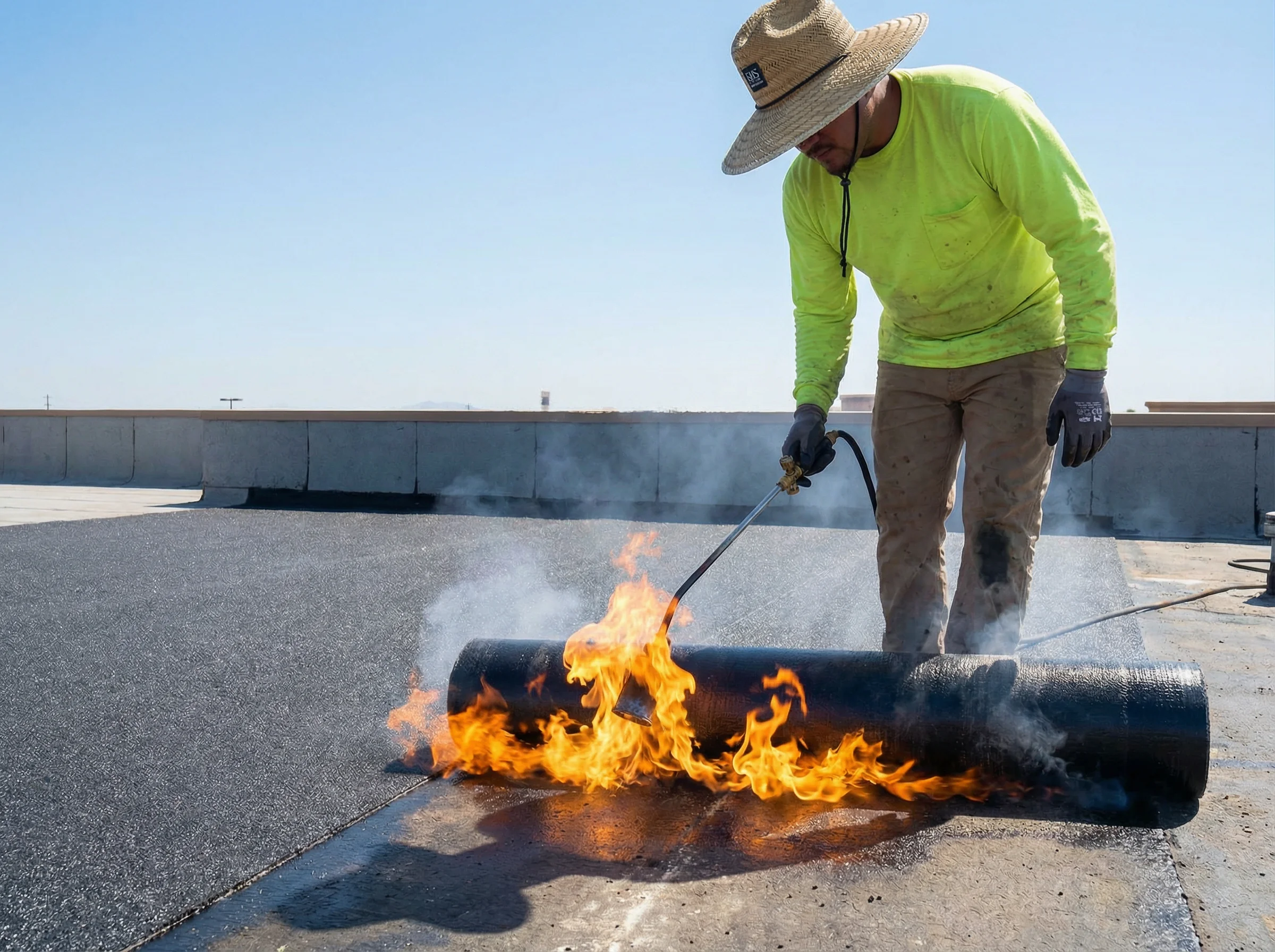 Modified bitumen roof application