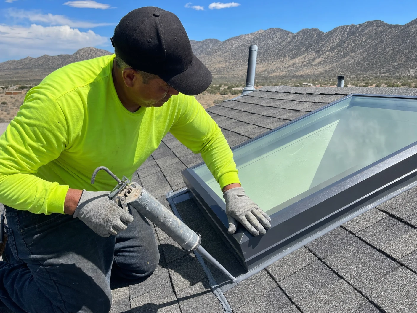 Chaparosa crew performing roof maintenance