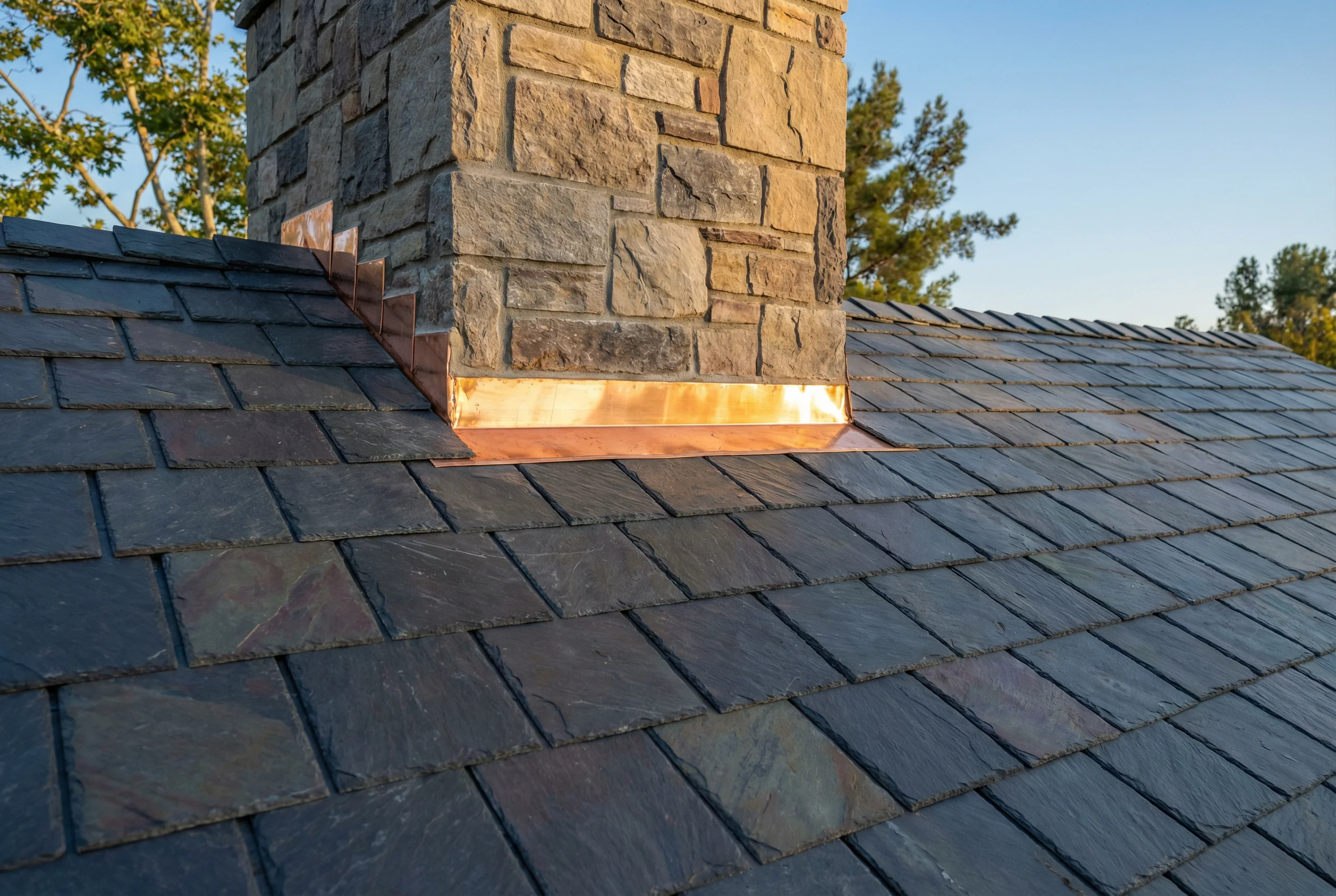 Slate roofing installation detail